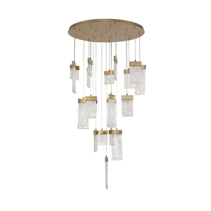 Idolite Aspiring Painted Brushed Gold Finish 21 Light LED Pendant - 3000K