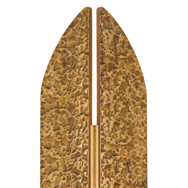 Idolite Azario Modern Organic Luxe Hammered Antique Brass Up/Down Wall Lamp 460mm Curved - IP54