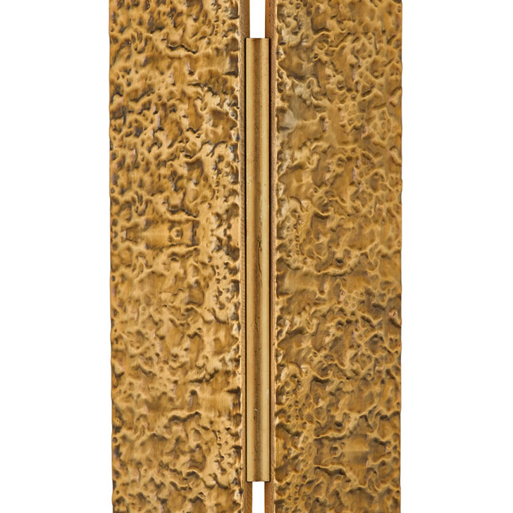 Idolite Azario Modern Organic Luxe Hammered Antique Brass Up/Down Wall Lamp 460mm Rectangular - IP54
