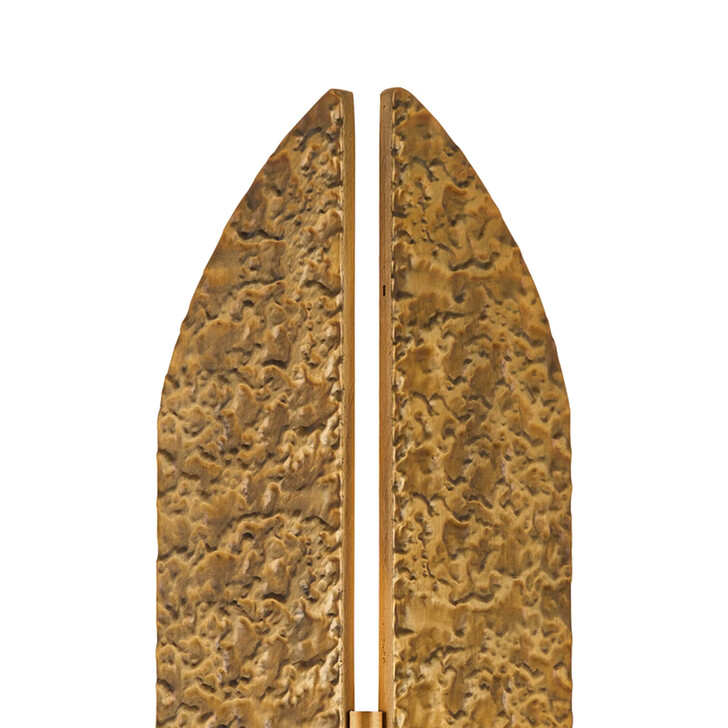 Idolite Azario Modern Organic Luxe Hammered Antique Brass Up/Down Wall Lamp 560mm Curved - IP54