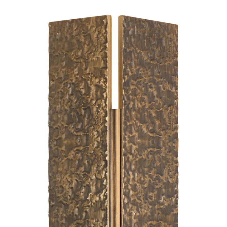 Idolite Azario Modern Organic Luxe Hammered Matt Bronze Up/Down Wall Lamp 360mm Rectangular - IP54