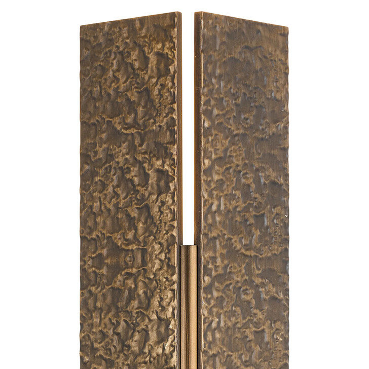 Idolite Azario Modern Organic Luxe Hammered Matt Bronze Up/Down Wall Lamp 460mm Rectangular - IP54