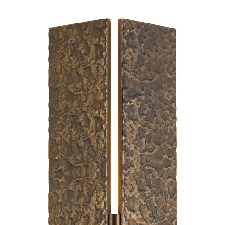 Idolite Azario Modern Organic Luxe Hammered Matt Bronze Up/Down Wall Lamp 560mm Rectangular - IP54
