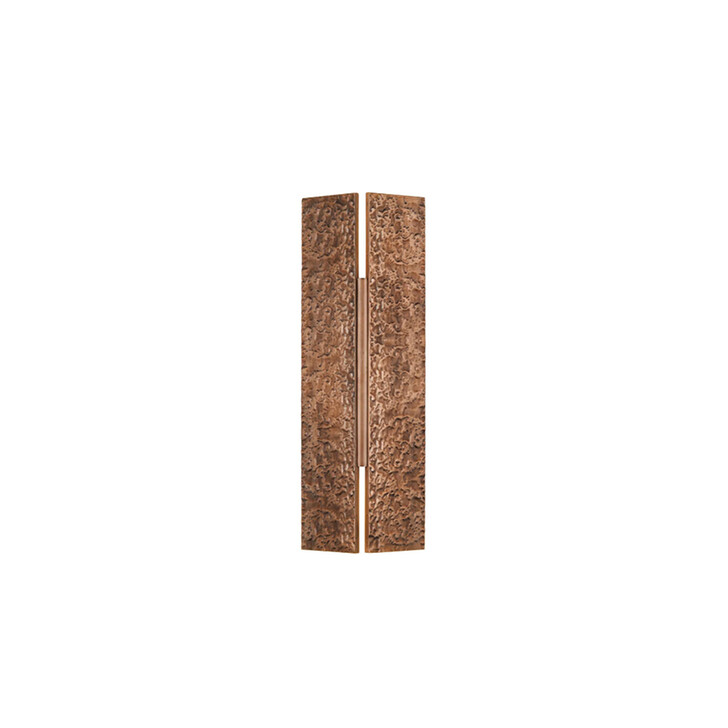 Idolite Azario Modern Organic Luxe Hammered Red Antique Copper Up/Down Wall Lamp 360mm Rectangular - IP54