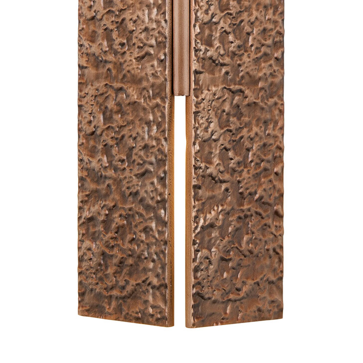 Idolite Azario Modern Organic Luxe Hammered Red Antique Copper Up/Down Wall Lamp 460mm Rectangular - IP54