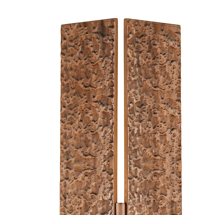 Idolite Azario Modern Organic Luxe Hammered Red Antique Copper Up/Down Wall Lamp 560mm Rectangular - IP54