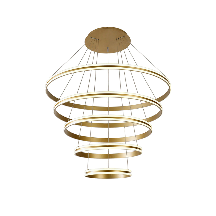 Idolite Balbi Gold Extra Large 5 Ring Dimmable Led Pendant Light - 4000K