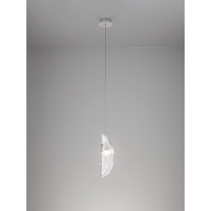 Idolite Bangeta Polished Chrome Single Pendant Light Complete With Clear Glass