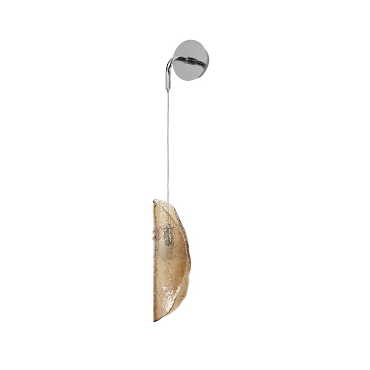 Idolite Bangeta Polished Chrome Single Wall Light Complete With Amber Glass