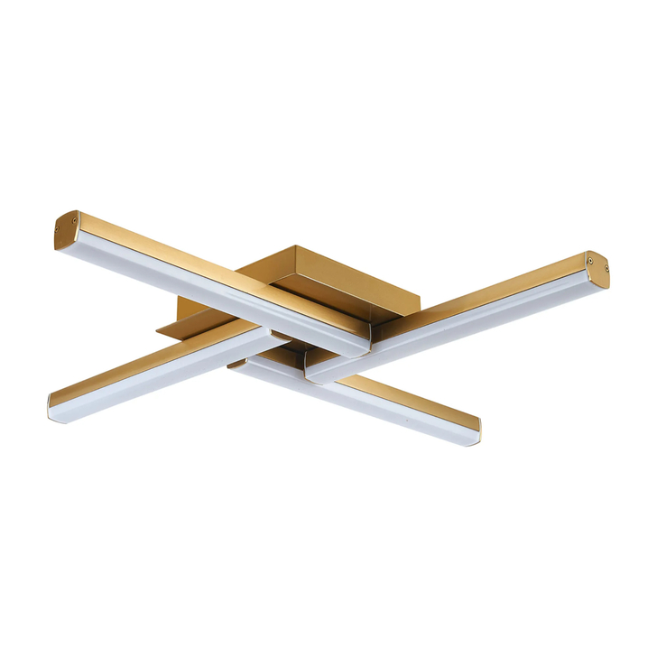 Idolite Barking Brass 4 Arm Flush LED Bathroom Ceiling Light - 3000K LED, IP44