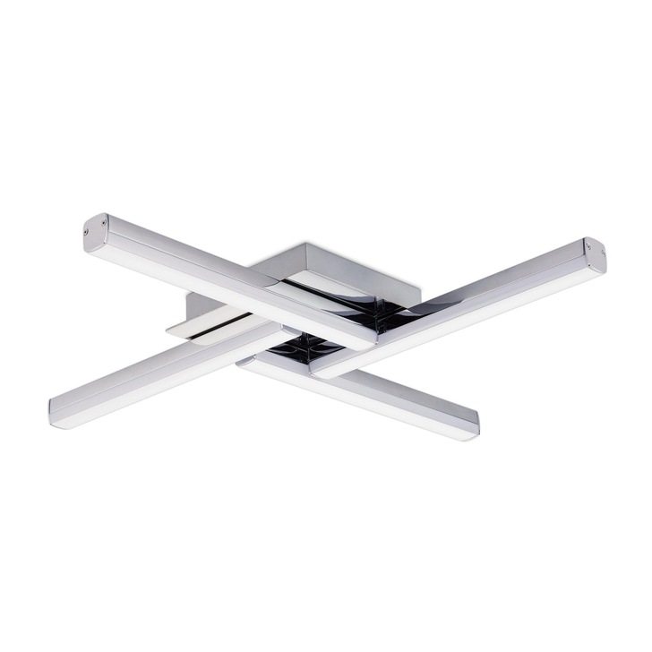 Idolite Barking Polished Chrome/Opal White Flush Led Bathroom Light - 4000K