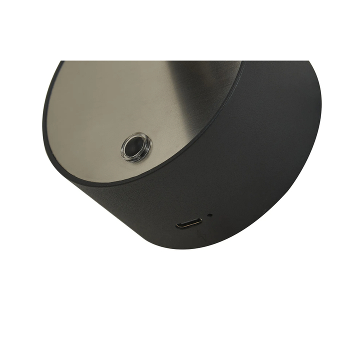 Idolite Barnes Rechargeable Battery Operated Wall Light, 2W LED, 3000/4500/6000K CCT, 69lm, Remote Control Dimmable, Black/Satin Nickel