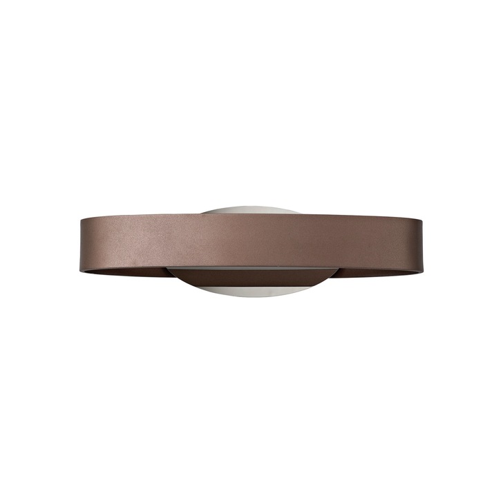 Idolite Blackfriars Satin Brown/Polished Chrome/Frosted White Led Wall Light - 3000K