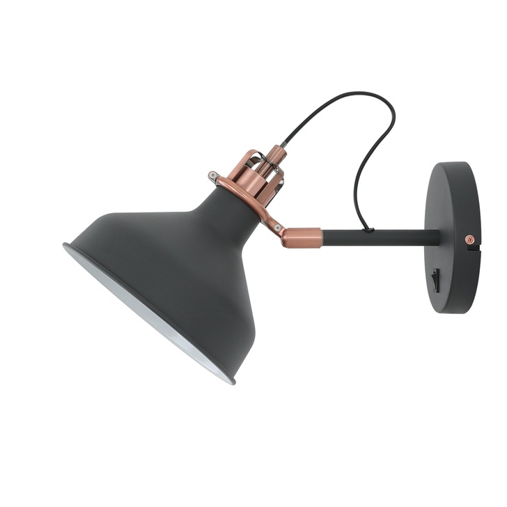 Idolite Blackwall Black/Copper Adjustable Wall Light