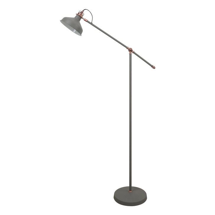 Idolite Blackwall Sand Grey/Copper Adjustable Floor Lamp