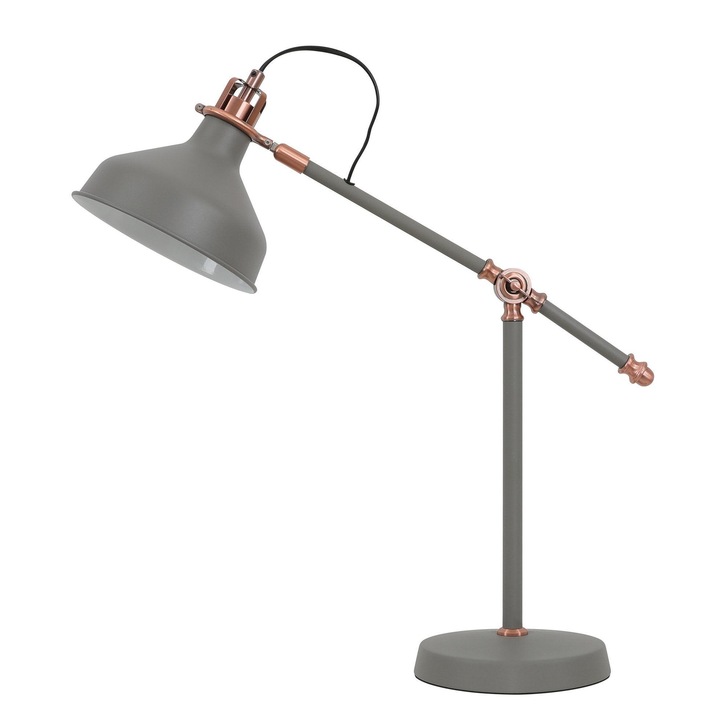 Idolite Blackwall Sand Grey/Copper Adjustable Table Lamp