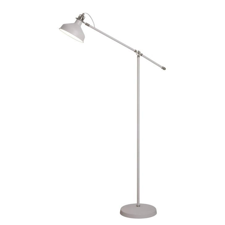 Idolite Blackwall Sand White/Satin Nickel Adjustable Floor Lamp