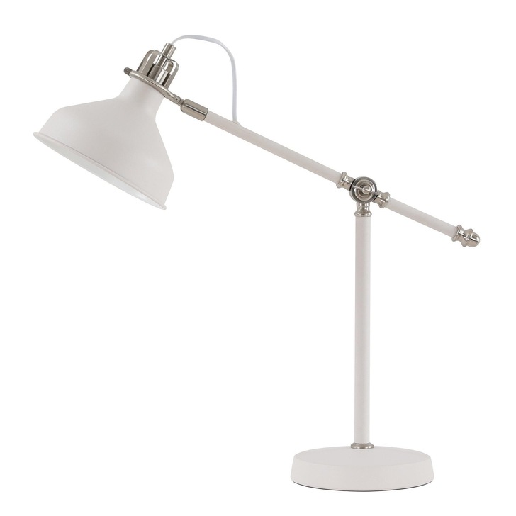 Idolite Blackwall Sand White/Satin Nickel Adjustable Table Lamp