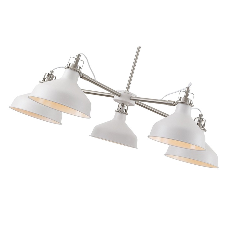 Idolite Blackwall Sand White/Satin Nickel Large 5 Light Pendant