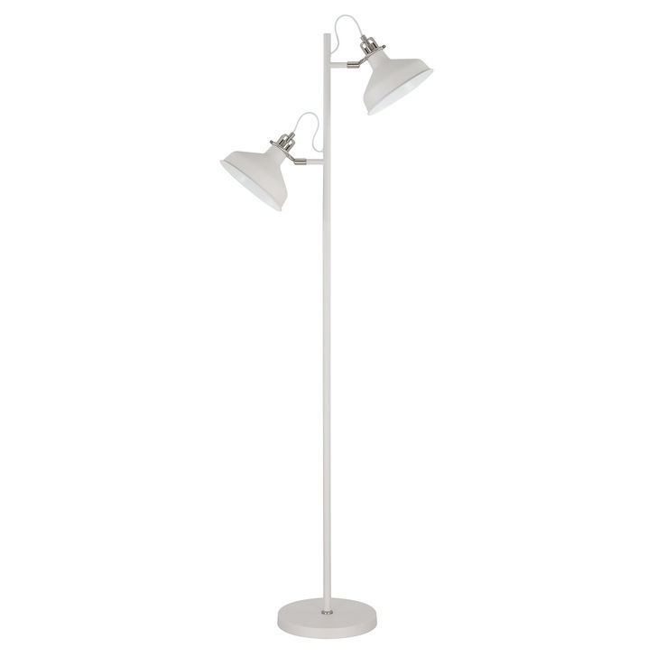 Idolite Blackwall White/Satin Nickel 2 Light Adjustable Floor Lamp