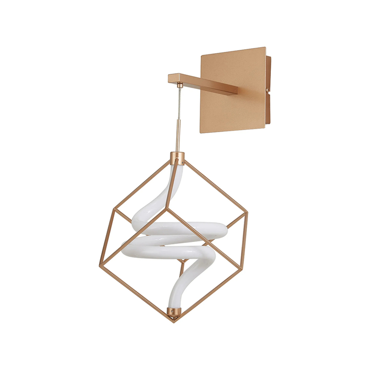 Idolite Bolton LED Wall Lamp: 1 Spiral: 12W LED: Triac Dimmable: 3000K: Painted Gold