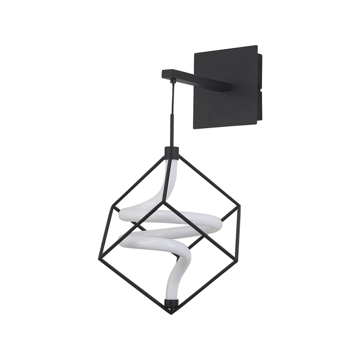 Idolite Bolton LED Wall Lamp: 1 Spiral: 12W LED: Triac Dimmable: 3000K: Sand Black