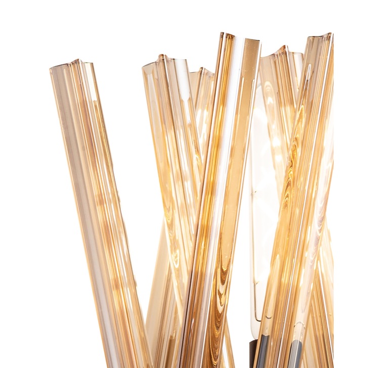 Idolite Burns Bronze Oxide Large 2 Light Wall Light Complete With Champagne Glass Rods