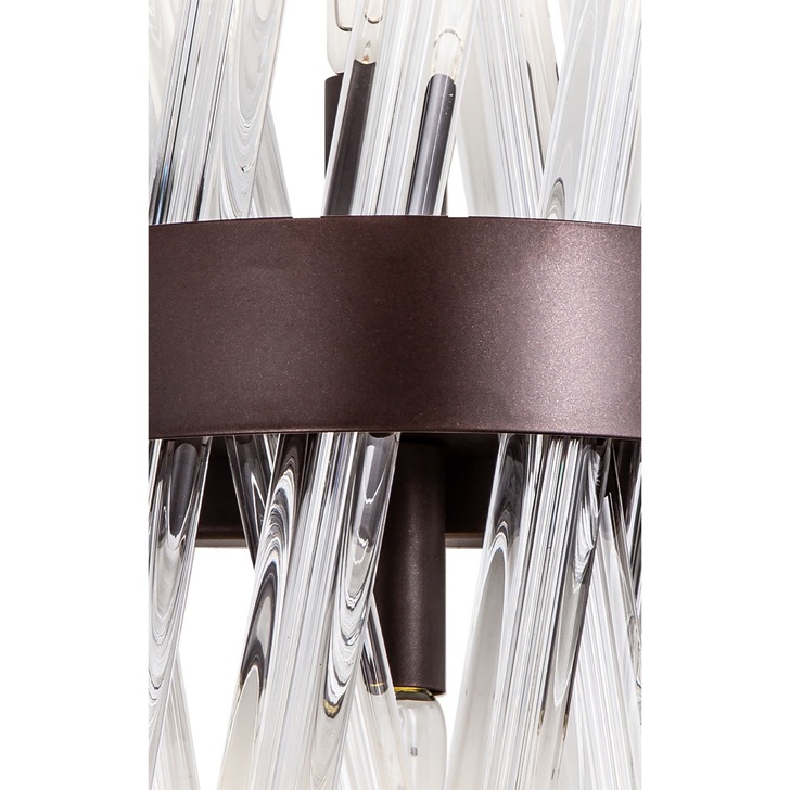 Idolite Burns Bronze Oxide Large 2 Light Wall Light Complete With Clear Glass Rods