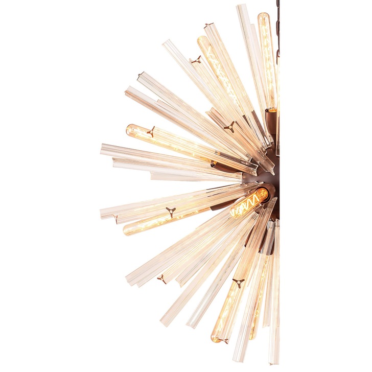 Idolite Burns Brown Oxide Medium 16 Light Round Pendant Complete With Champagne Glass Rods