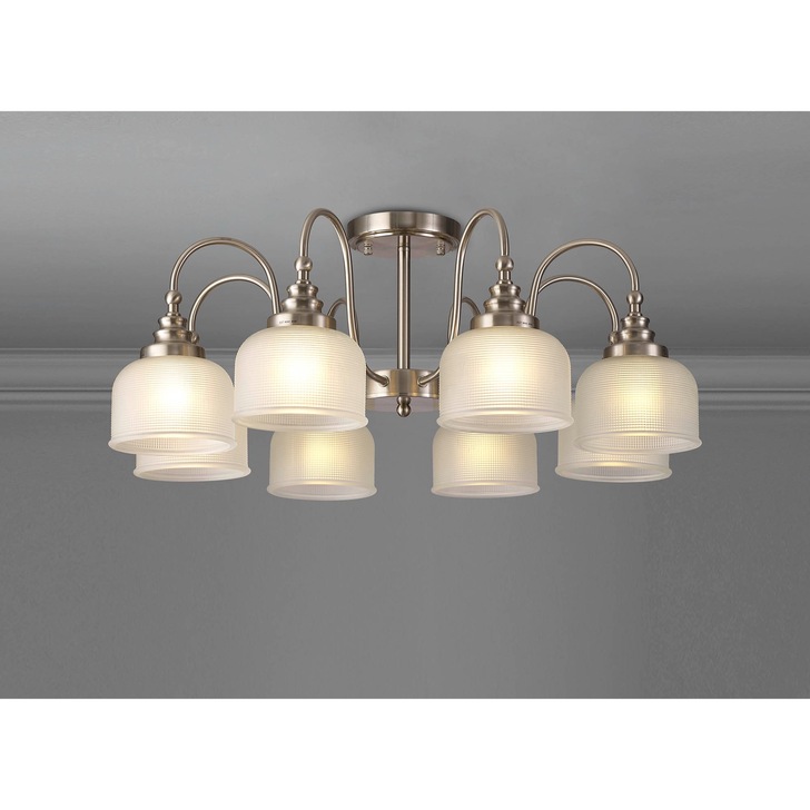 Idolite Burns Polished Nickel Large 2 Light Wall Light Complete With Champagne Glass Rods