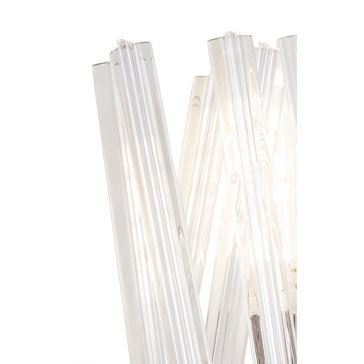 Idolite Burns Polished Nickel Large 2 Light Wall Light Complete With Clear Glass Rods