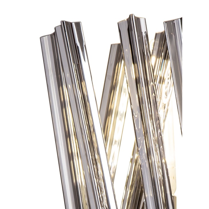 Idolite Burns Polished Nickel Large 2 Light Wall Light Complete With Smoke Glass Rods