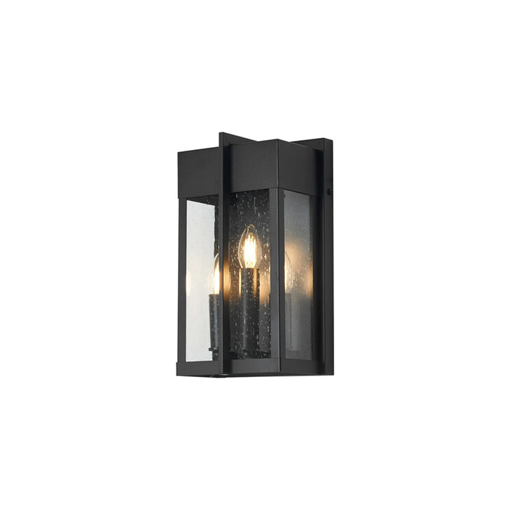 Idolite Butterton Rectangular 2 Light Large Flush Wall Lantern Complete With Seeded Clear Glass - IP54