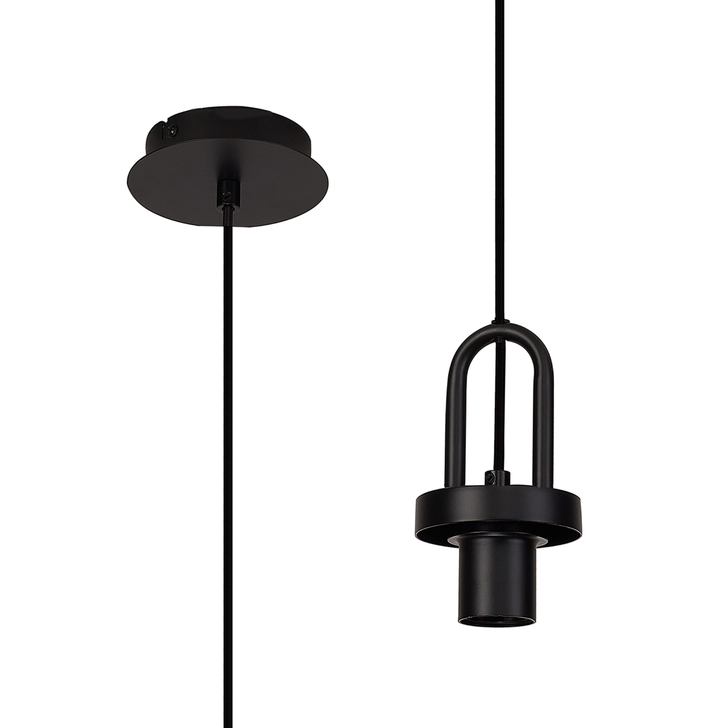 Idolite Camille 1 Light Pendant, 1 x E27, Matt Black
