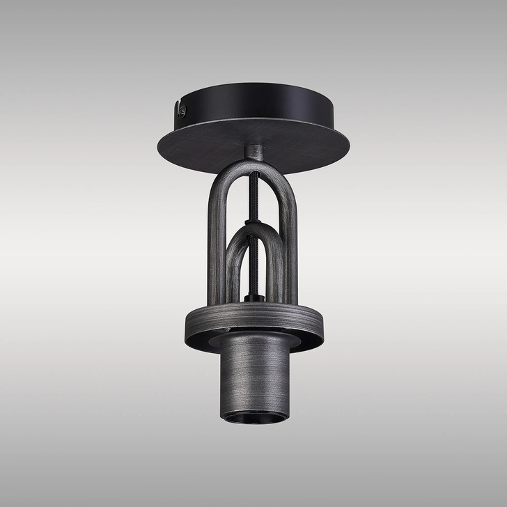 Idolite Camille 12cm Flush Ceiling Light, 1 x E27, Aged Pewter