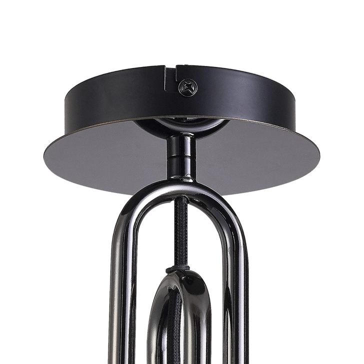 Idolite Camille 12cm Flush Ceiling Light, 1 x E27, Black Chrome