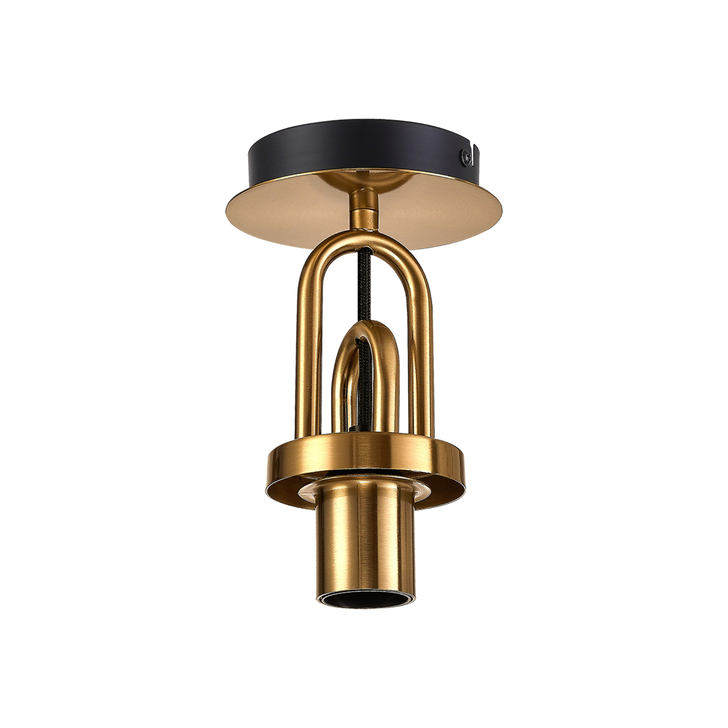 Idolite Camille 12cm Flush Ceiling Light, 1 x E27, Brass Gold