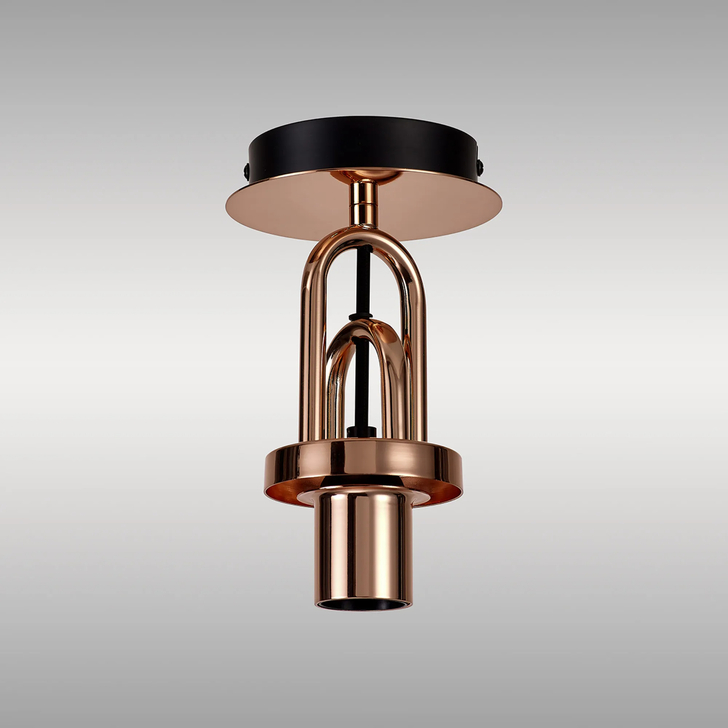 Idolite Camille 12cm Flush Ceiling Light, 1 x E27, Copper