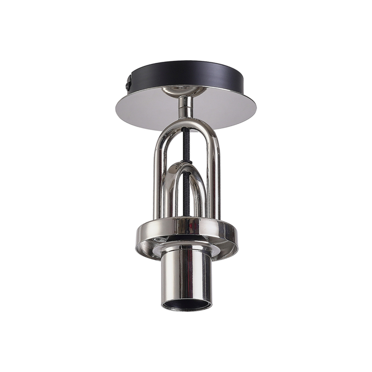 Idolite Camille 12cm Flush Ceiling Light, 1 x E27, Polished Nickel
