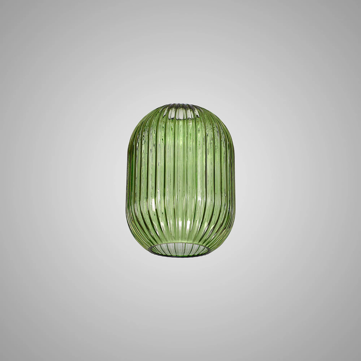 Idolite Camille 14x20cm Almond Ribbed Glass, Green