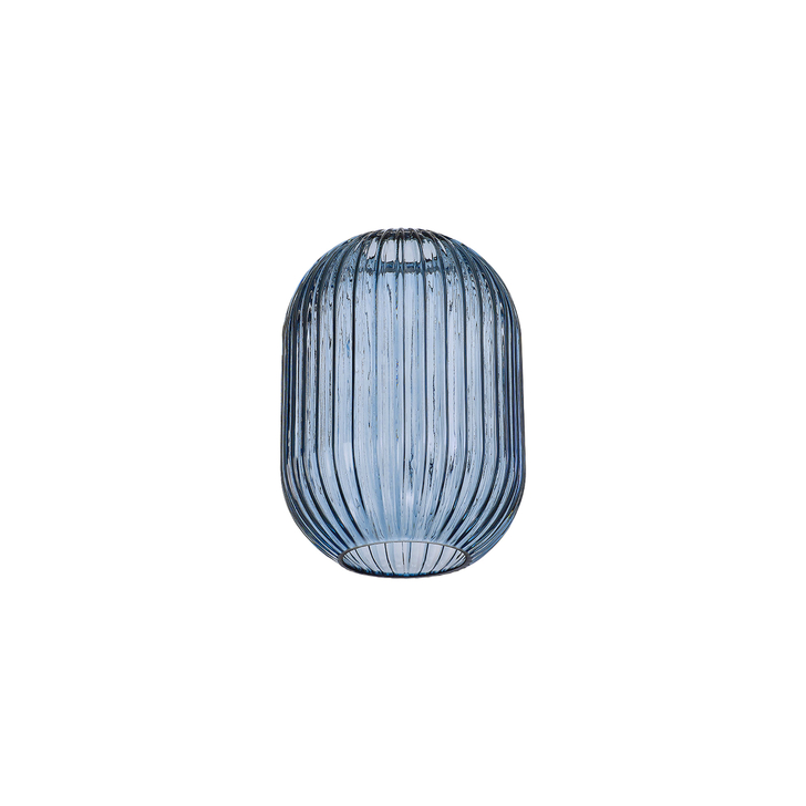 Idolite Camille 14x20cm Almond Ribbed Glass, Petrol Blue