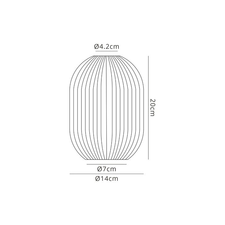 Idolite Camille 14x20cm Almond Ribbed Glass, Smoked