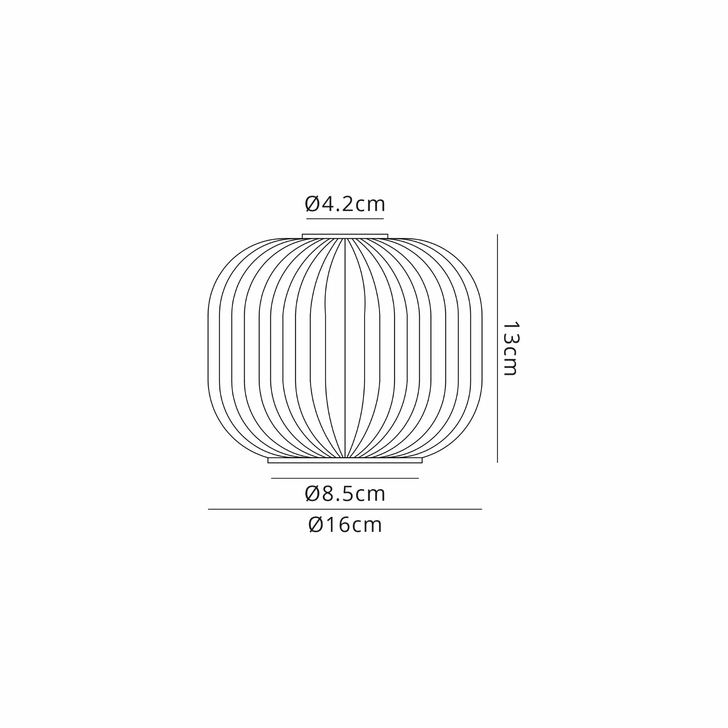 Idolite Camille 16x13cm Pumpkin Shaped Ribbed Glass, Champagne