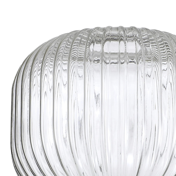 Idolite Camille 16x13cm Pumpkin Shaped Ribbed Glass, Clear
