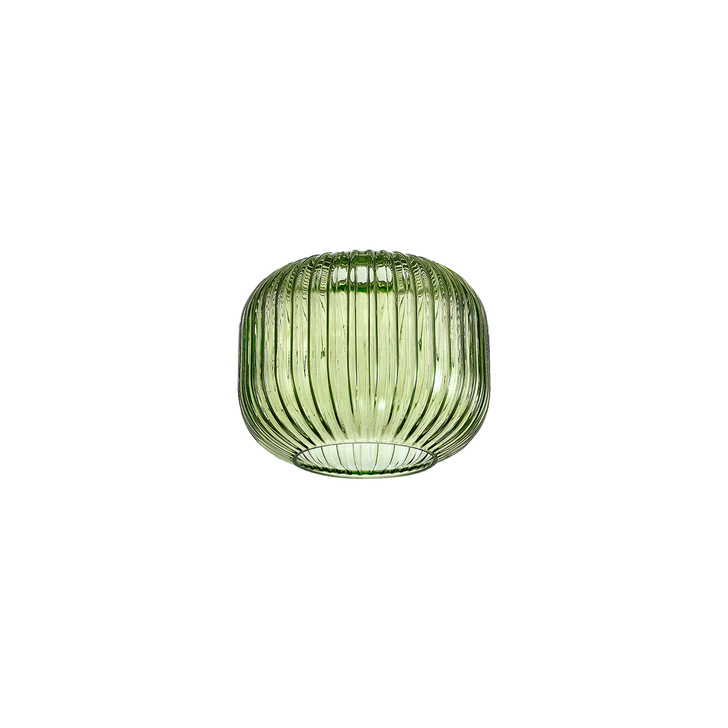 Idolite Camille 16x13cm Pumpkin Shaped Ribbed Glass, Green