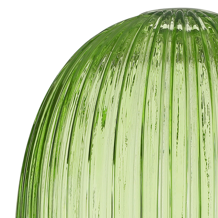 Idolite Camille 20cm Almond Ribbed Glass, Green