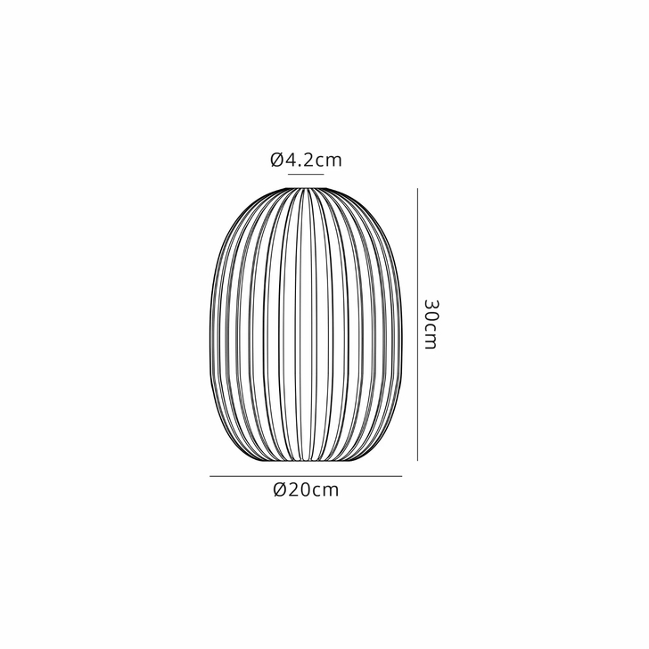 Idolite Camille 20cm Almond Ribbed Glass, Petrol Blue