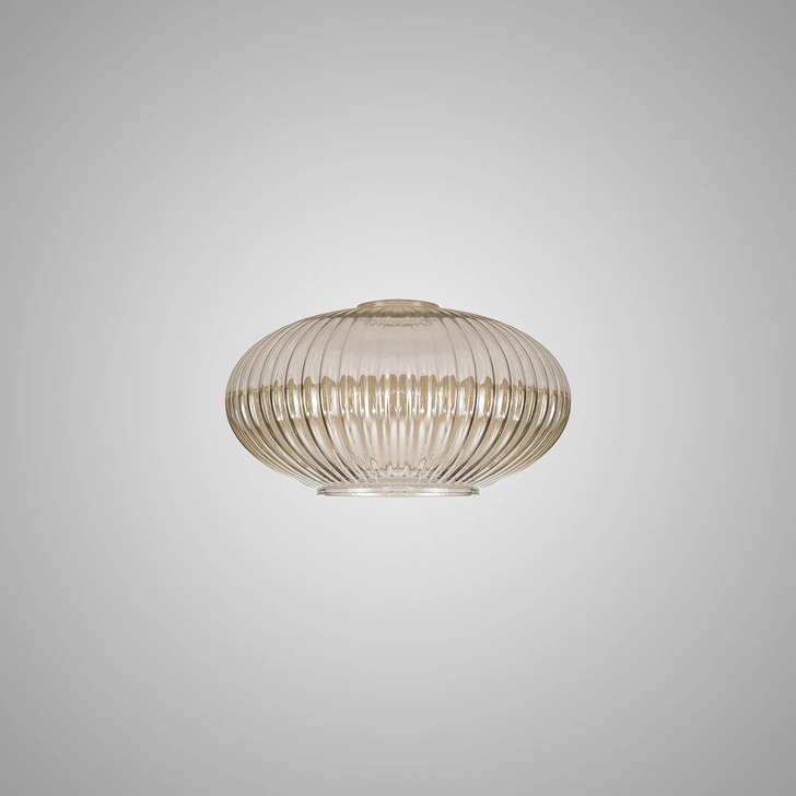Idolite Camille 20cm Oval Sphere Ribbed Glass, Champagne