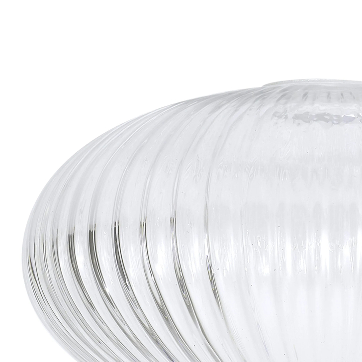 Idolite Camille 20cm Oval Sphere Ribbed Glass, Clear