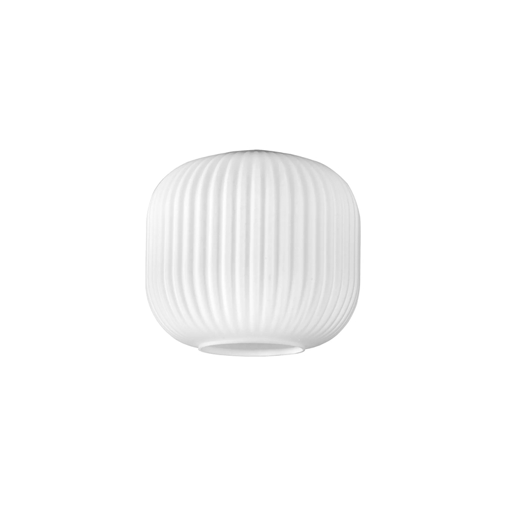 Idolite Camille 20cm Pumpkin Shaped Ribbed Glass, Opal